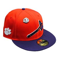 Atlanta Braves Orange Purple Two Tone Leon in the Lab Paw Patch Green UV 59FIFTY Fitted Hat