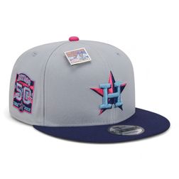 Houston Astros Gray and Navy Raspberry Big League Chew New Era 9FIFTY Snapback Hat