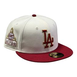 Los Angeles Dodgers Chrome Red Two Tone LA 1st WS Patch Gray UV 59FIFTY Fitted Hat