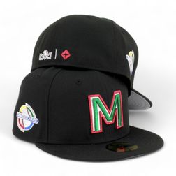 Mexico Black Serie Del Caribe Patch Gray UV 59FIFTY Fitted Hat