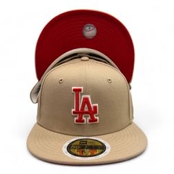 Kids Los Angeles Dodgers Tan "Mazapan" 1955 WS Patch Red UV New Era 59FIFTY Fitted Hat