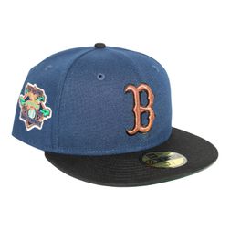 Boston Red Sox Navy and Brown "Hat Bodega" American League 100 Seasons Patch Green UV New Era 59Fifty Fitted Hat