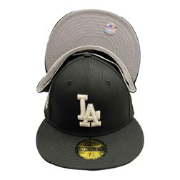 Los Angeles Dodgers Black "Just Another Day" 100th Anniv Patch Gray UV New Era 59FIFTY Fitted Hat