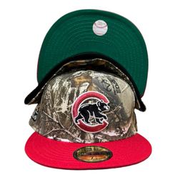 Chicago Cubs Realtree and Red Be Alert Patch Green UV New Era 59FIFTY Fitted Hat