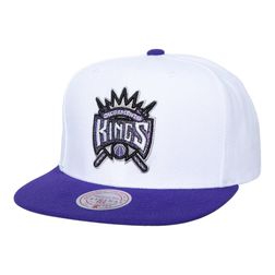 Sacramento Kings White and Purple Logo Shine Mitchell & Ness NBA Snapback Hat