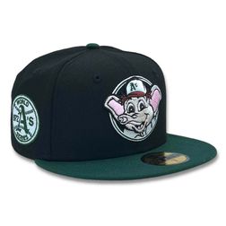 Oakland Athletics Black Green Two Tone 1972 WS Patch Pink UV New Era 59FIFTY Fitted Hat