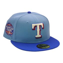 Texas Rangers Sky and Blue "DPM Stock Pack" 2024 All Star Game Patch Gray UV New Era 59Fifty Fitted Hat