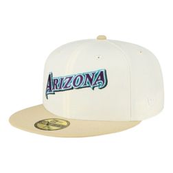 Arizona Diamondbacks Chrome and Tan Script New Era 59FIFTY Fitted Hat