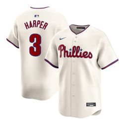 Philadelphia Phillies Bryce Harper Cream Nike Limited Player Jersey