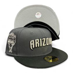 Arizona Diamondbacks Graphite and Black Two Tone 1998 Inaugural Season Patch Gray UV 59FIFTY Fitted Hat