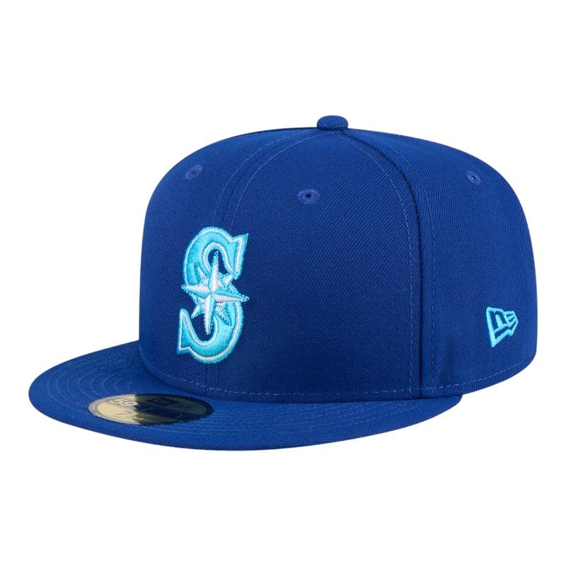 Seattle Mariners Father's Day 2024 On Field Teal Blue UV New Era 59FIFTY Fitted  Hat