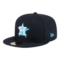 Houston Astros Father's Day 2024 On Field Teal Blue UV New Era 59FIFTY Fitted Hat