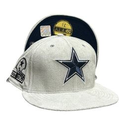 Dallas Cowboys Gray Suede Helmet Patch Navy UV Spring Clearance New Era 59FIFTY Fitted Hat