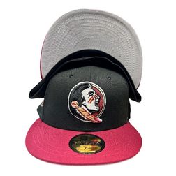 Florida State Seminoles Black and Red 2013 Champs Patch Gray UV New Era 59FIFTY Fitted Hat