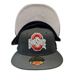 Ohio State Buckeyes Black 2024 National Champs Patch Gray UV New Era 59FIFTY Fitted Hat