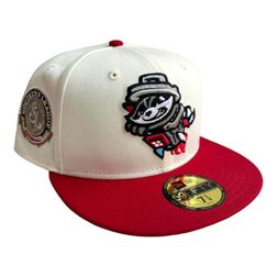 Rocket City Trash Pandas Chrome and Red Southern League Patch MiLB New Era 59FIFTY Fitted Hat