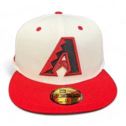 Arizona Diamondbacks Chrome and Red 2001 WS Patch Maroon UV 59FIFTY Fitted Hat