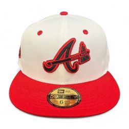 Atlanta Braves Chrome and Red 1995 WS Patch Maroon UV 59FIFTY Fitted Hat