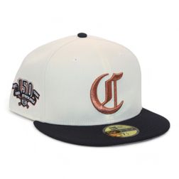 Cincinatti Reds Cream and Navy "80West Creator Gang Pack" 150th Anniversary Patch Gray UV New Era 59Fifty Fitted Hat