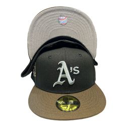 Oakland Athletics Black and Brown NBB 2 Battle of the Bay Patch Gray UV New Era 59FIFTY Fitted Hat