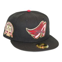 Los Angeles Angels Black "Kat Asta 2.0" 50th Anniversary Patch Gray UV New Era 59FIFTY Fitted Hat