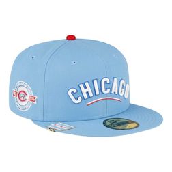 Chicago Cubs Light Blue City Flag Hat Clip New Era 59FIFTY Fitted Hat