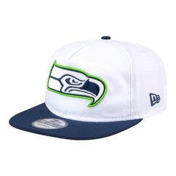 Seattle Seahawks White and Navy Golfer New Era Snapback Hat