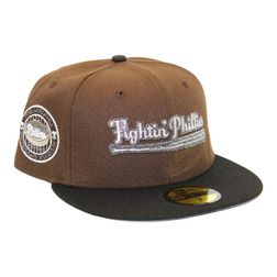 Philadelphia Phillies Mocha and Black "DPM Stock Pack" Veterans Stadium Patch Gray UV New Era 59Fifty Fitted Hat