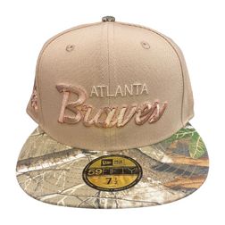 Atlanta Braves Camel Realtree 40th Anniversary Patch Green UV New Era 59FIFTY Fitted Hat