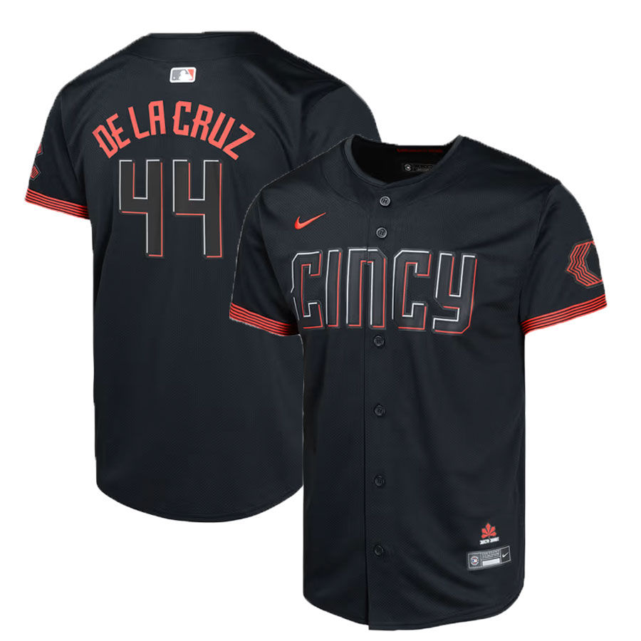 Youth Cincinnati Reds Elly De La Cruz Black Nike City Connect Limited Player Jersey
