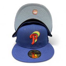 Philadelphia Phillies Royal Blue Inc Autism Awareness Veteran Stadium Patch Blue UV New Era 59FIFTY Fitted Hat