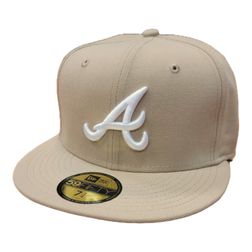 Atlanta Braves Camel Brown White Basic Gray UV New Era 59FIFTY Fitted Hat