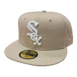 Chicago White Sox Camel Brown White Basic Gray UV New Era 59FIFTY Fitted Hat