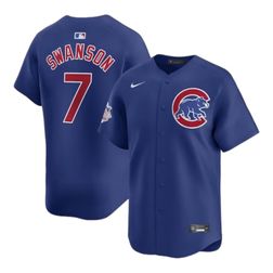 Chicago Cubs Dansby Swanson Royal Blue Alternate Nike Limited Player Jersey