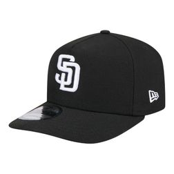 San Diego Padres White on Black Gray UV New Era 9FIFTY A-Frame Snapback Hat