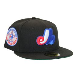 Montreal Expos Black "DPM Stock Pack" 1982 All Star Game Patch Green UV New Era 59Fifty Fitted Hat