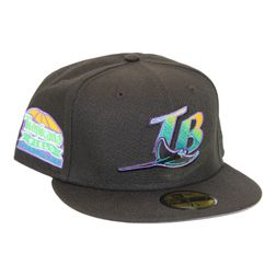 Tampa Bay Rays Black "DPM Stock Pack" Tropicana Field Stadium Patch Gray UV New Era 59Fifty Fitted Hat