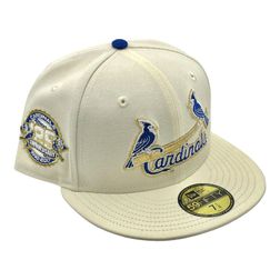 St. Louis Cardinals Cream 125h Anniversary Patch Royal Blue UV New Era 59FIFTY Fitted Hat