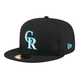 Colorado Rockies Father's Day 2024 On Field Teal Blue UV New Era 59FIFTY Fitted Hat