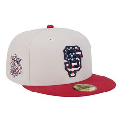 San Francisco Giants Khaki and Red Fourth of July 2024 New Era 59FIFTY Fitted Hat