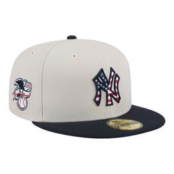 New York Yankees Khaki and Navy Fourth of July 2024 New Era 59FIFTY Fitted Hat