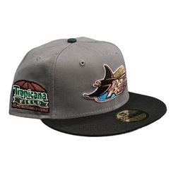 Tampa Bay Rays Gray Black HG6 Arrival Pldreams Tropicana Patch Green UV 59FIFTY Fitted Hat