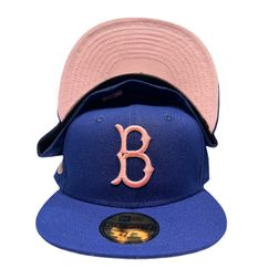 Brooklyn Dodgers Royal Blue CG Aux Pack Ebbets Field Patch Pink UV New Era 59FIFTY Fitted Hat