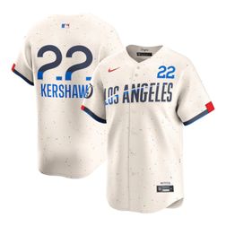 Los Angeles Dodgers Clayton Kershaw Cream 2024 City Connect Nike Limited Player Jersey