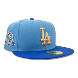 Los Angeles Dodgers Summer Vibes Pack 42 Jackie Robinson Patch Peach UV New Era 59FIFTY Fitted Hat