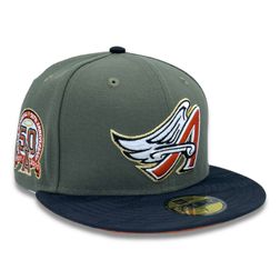 Anaheim Angels Green and Black Camo 50th Anni Patch Orange UV New Era 59FIFTY Fitted Hat