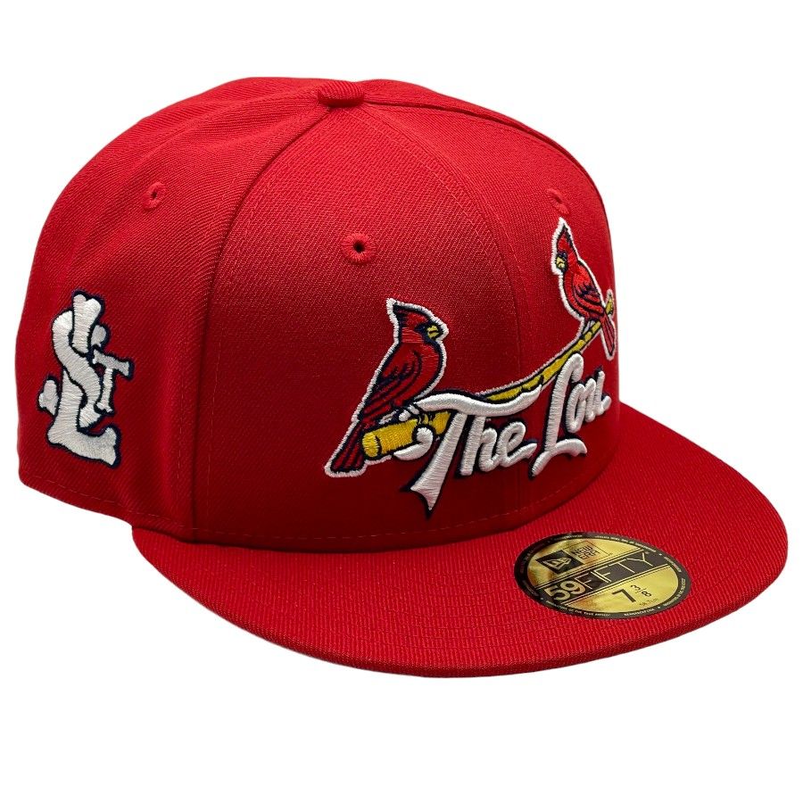 St. Louis Cardinals Red The Lou STL Patch Gray UV New Era 59FIFTY Fitted Hat