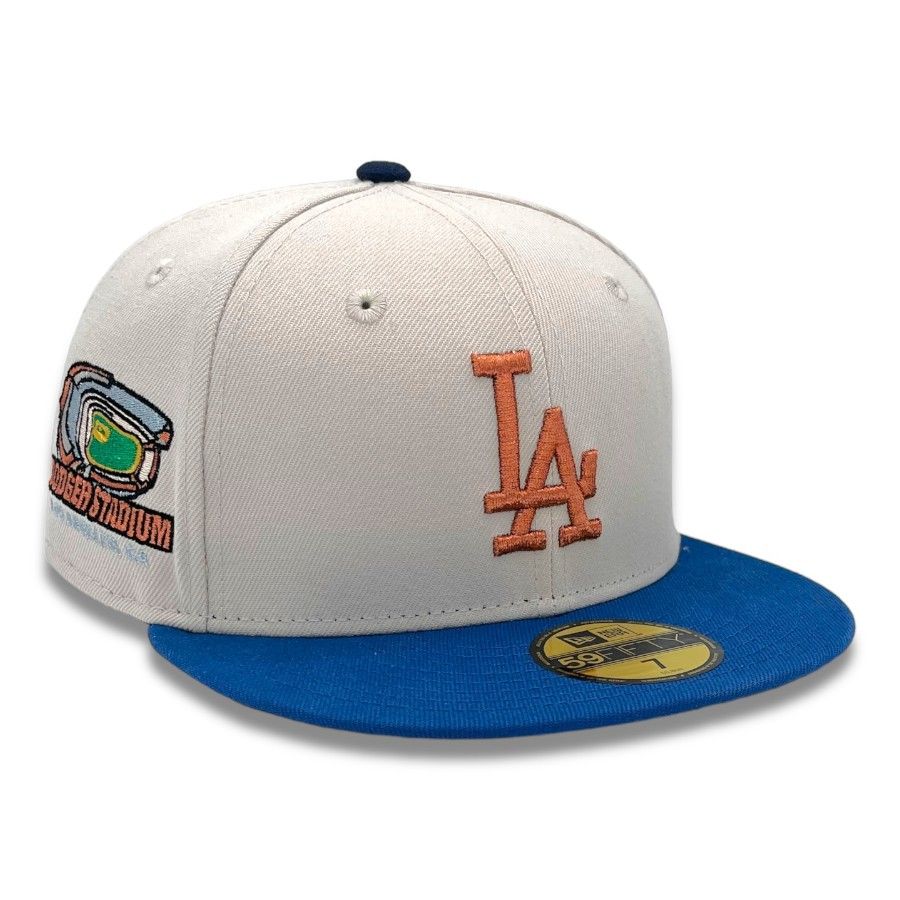 Los Angeles Dodgers Chrome and Blue Dodger Stadium Patch Gray UV New Era 59FIFTY Fitted Hat