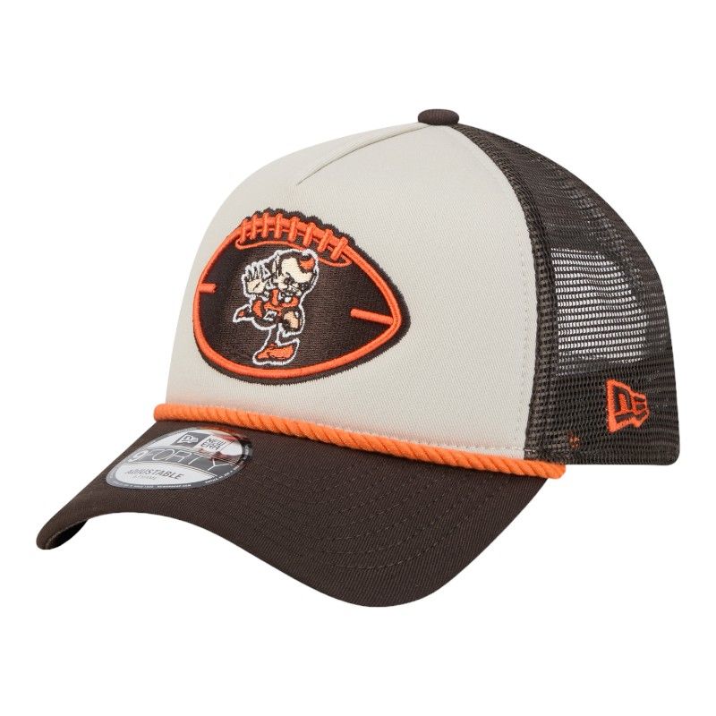 Cleveland Browns 2024 Historic Throwback NFL Sideline New Era A Frame 9FORTY Snapback Hat