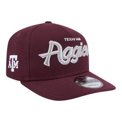 Texas A&M Aggies Logo Patch New Era 9FIFTY A-Frame Snapback Hat